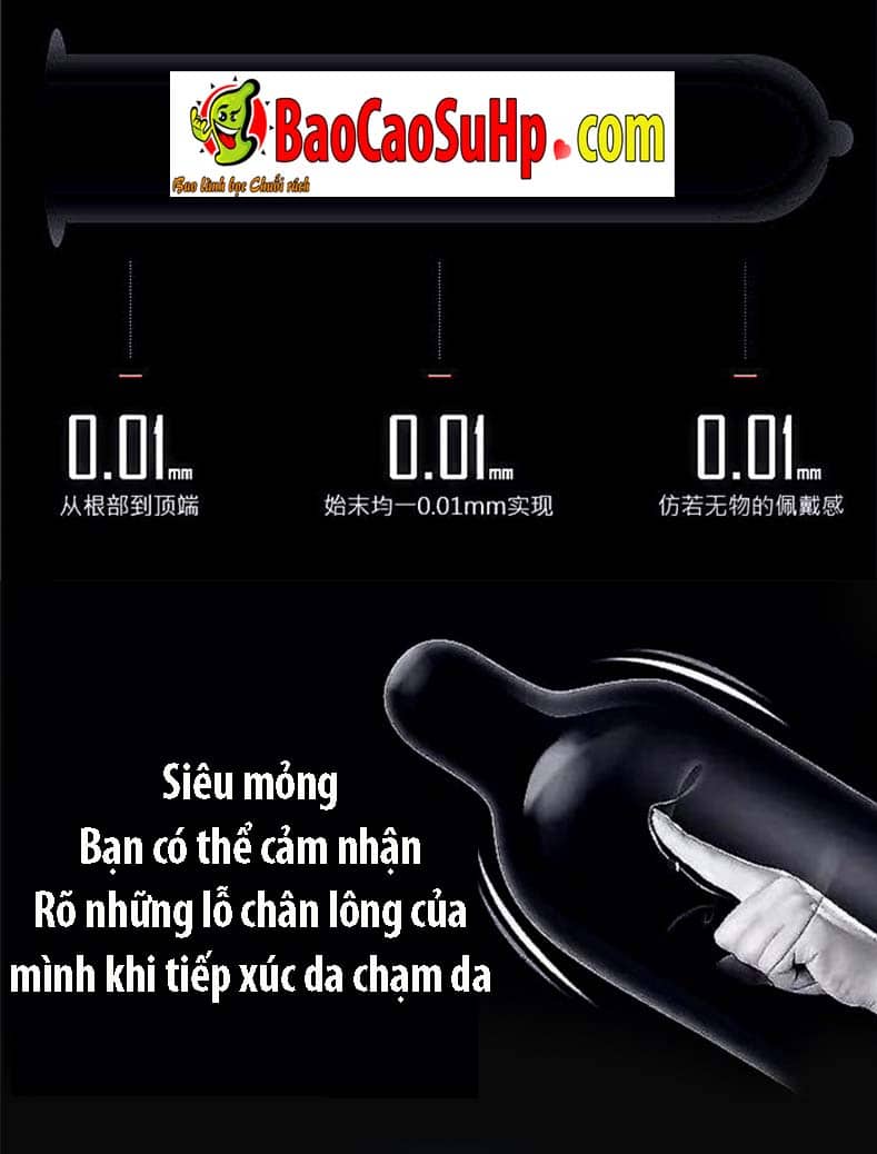 Bao cao su Olo siêu mỏng 0.01mm polyurethane an toàn cao cấp