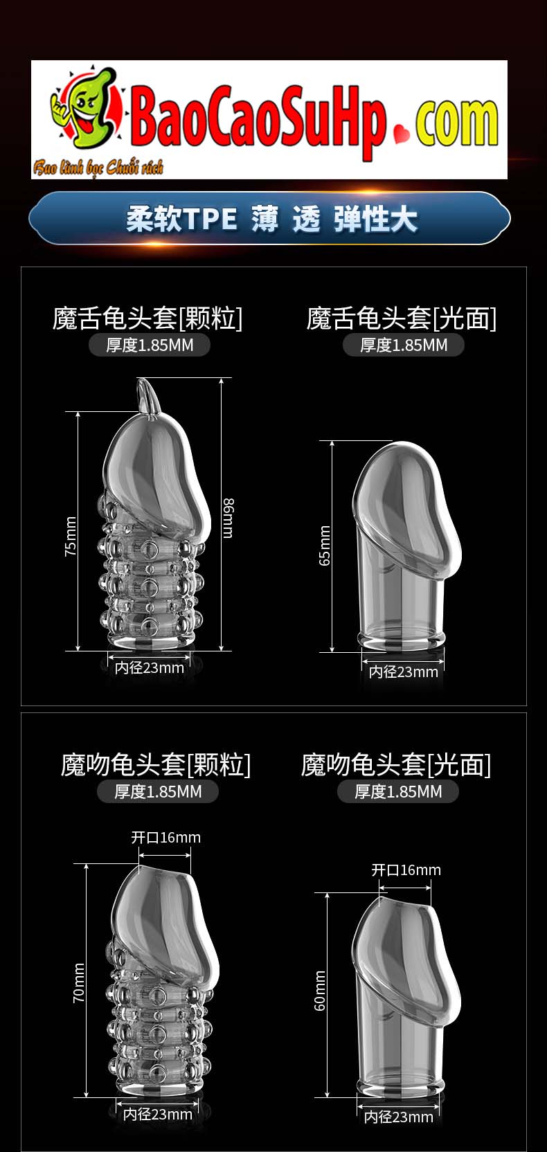 Bao cao su donden Kiss hở đầu tăng khoái cảm, cửa hàng Hải Phòng