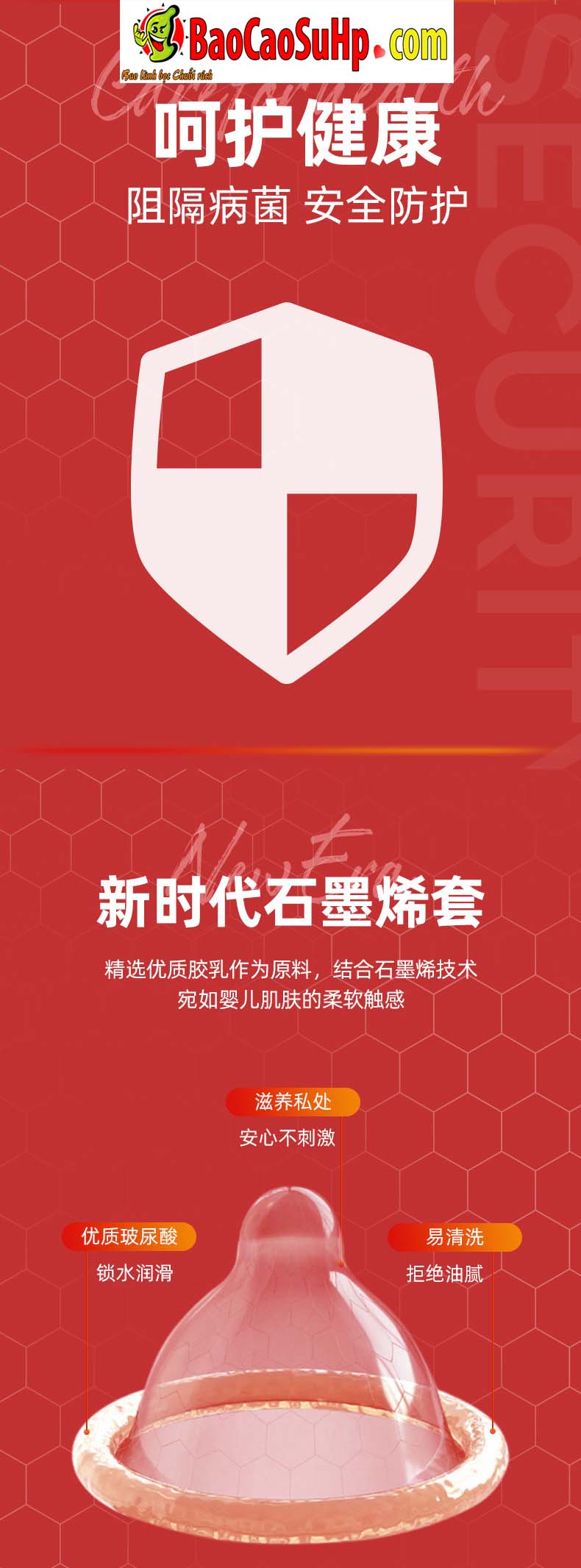 Bao cao su Olo Hyaluronic Graphene siêu mỏng mềm mịn như da