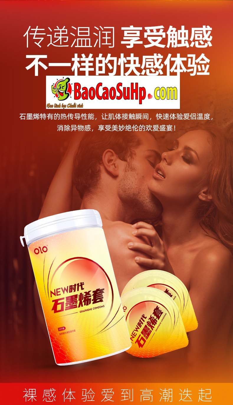 Bao cao su Olo Hyaluronic Graphene siêu mỏng mềm mịn như da
