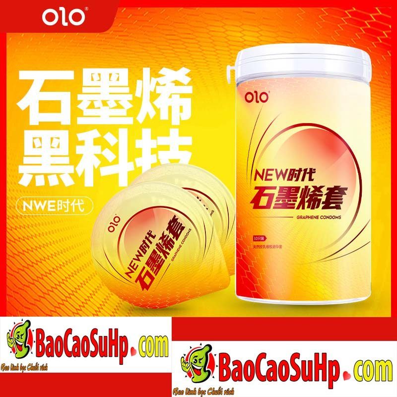 Bao cao su Olo Hyaluronic Acid Graphene 001 siêu mỏng, tăng khoái cảm tự nhiên