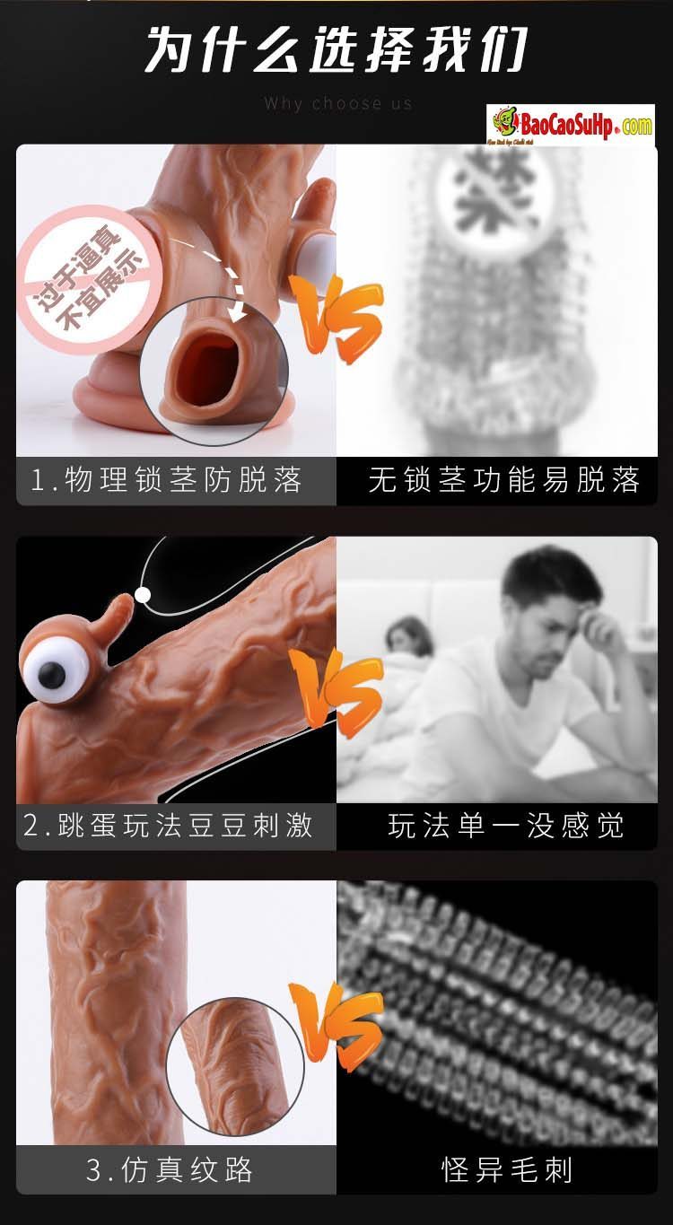 Bao cao su donden Wolf Teeth 6 - Bao cao su donden Wolf Teeth tai thỏ răng cưa kích thích điểm G cực đã