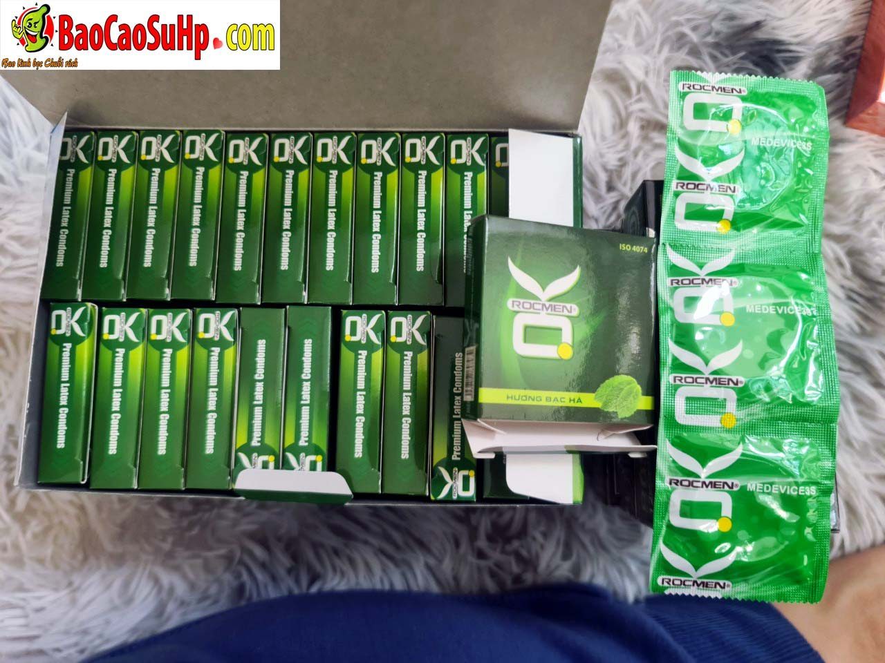 Bao cao su Ok Rocmen bạc hà 144c an toàn, thoải mái, gia đình