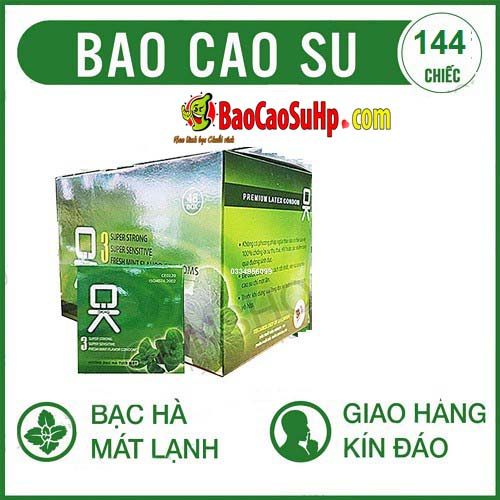 Bao cao su Ok Rocmen bạc hà 144c an toàn, thoải mái, gia đình