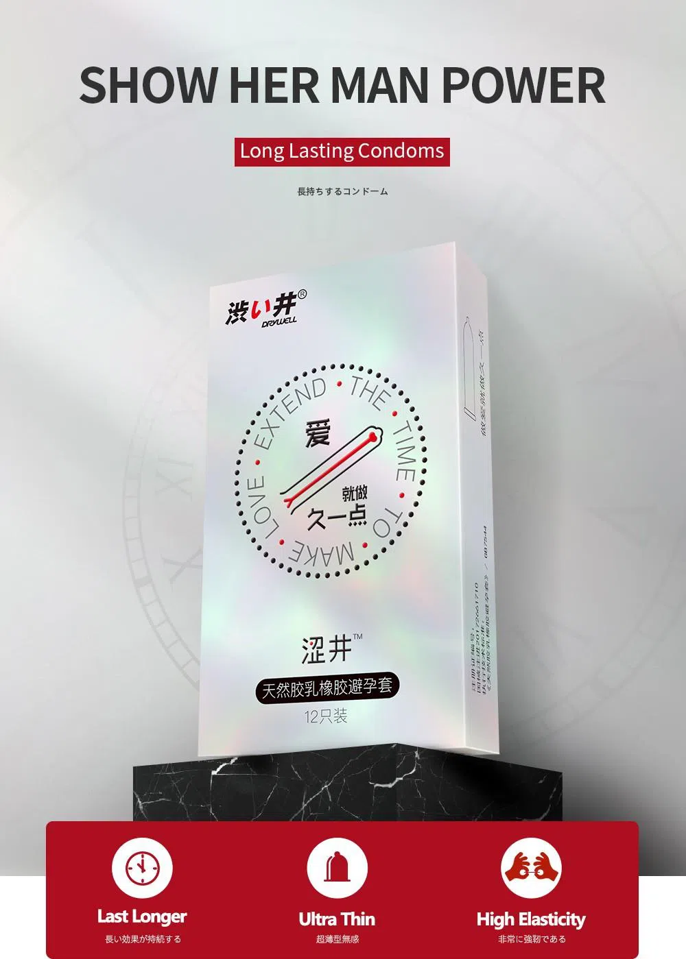 bao cao su dry well long lasting 1 - Bao cao su Nhật Bản kéo dài thời gian quan hệ Drywell Long lasting