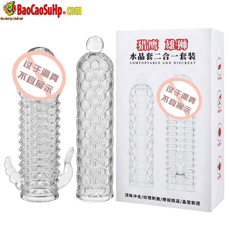 Bộ bao cao su đôn dên Schegy 4 chiếc trong suốt gân gai khủng giá rẻ