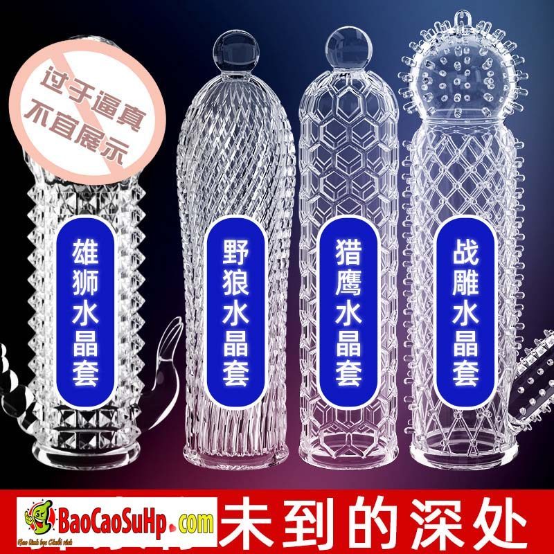 Bộ bao cao su đôn dên Schegy 4 chiếc trong suốt gân gai khủng giá rẻ