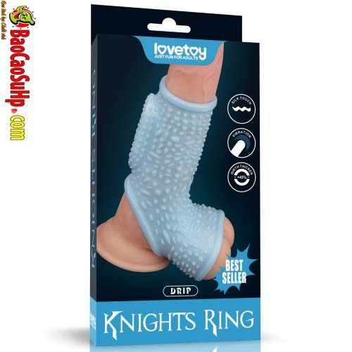 Bao cao su donden hở đầu Lovetoy Knights Ring rung công thái học mới 