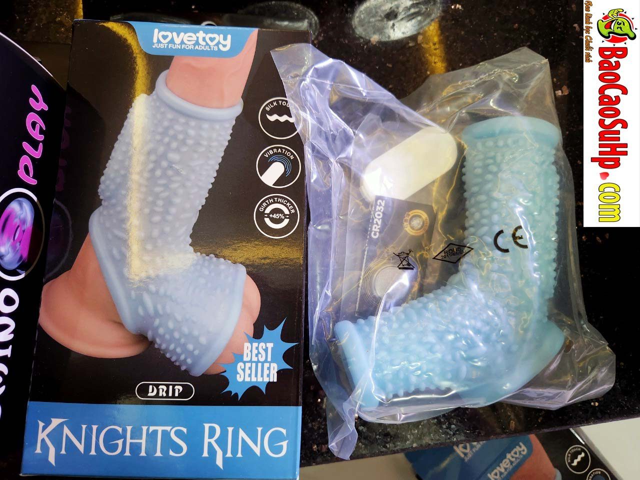 Bao cao su donden than ho dau Lovetoy Knights Ring rung Xanh lam - Bao cao su donden thân hở đầu Lovetoy Knights Ring rung (Xanh lam)