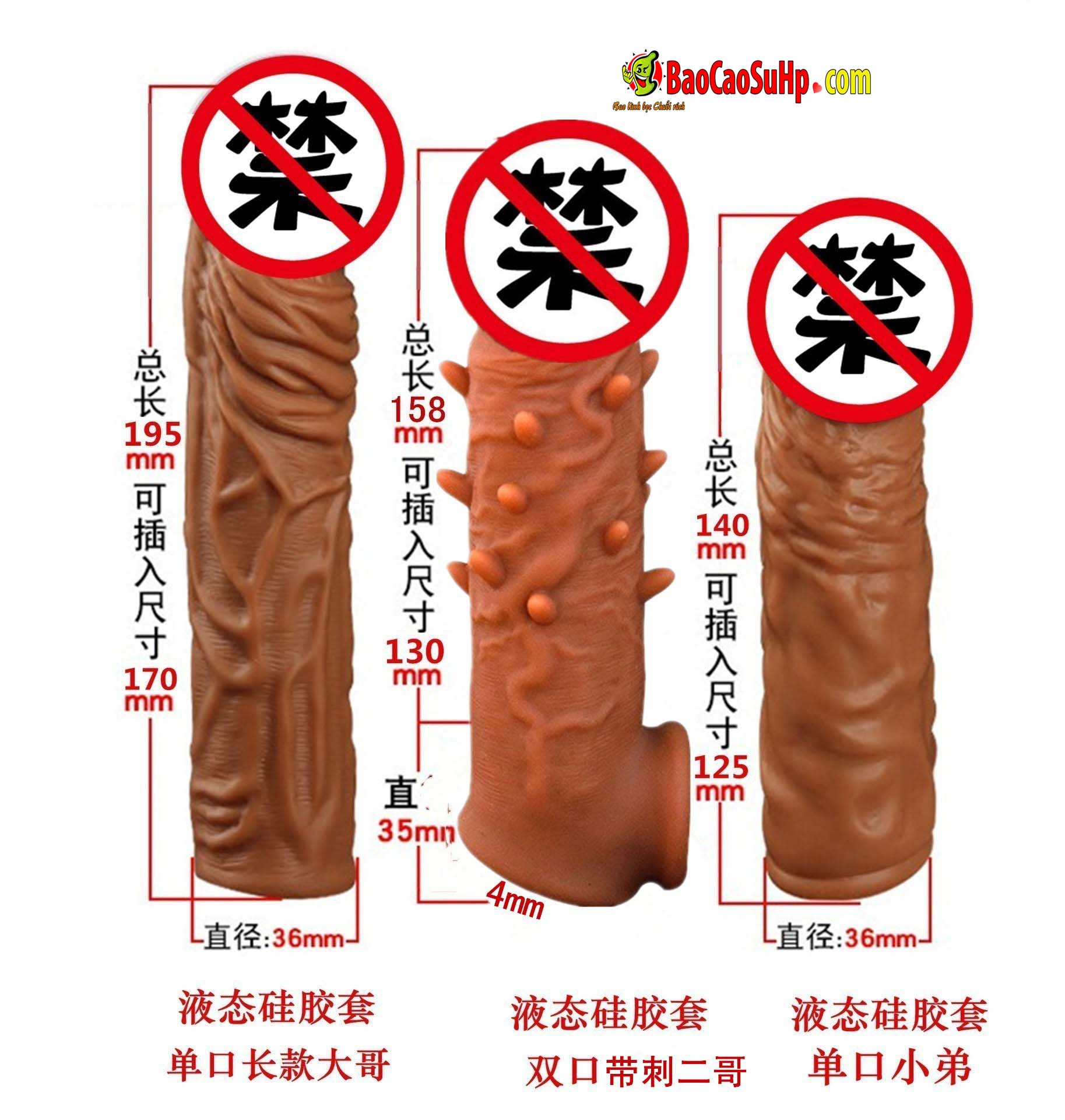 Bao cao su gai gân có quai đeo Top notch tăng kích thước kích thích