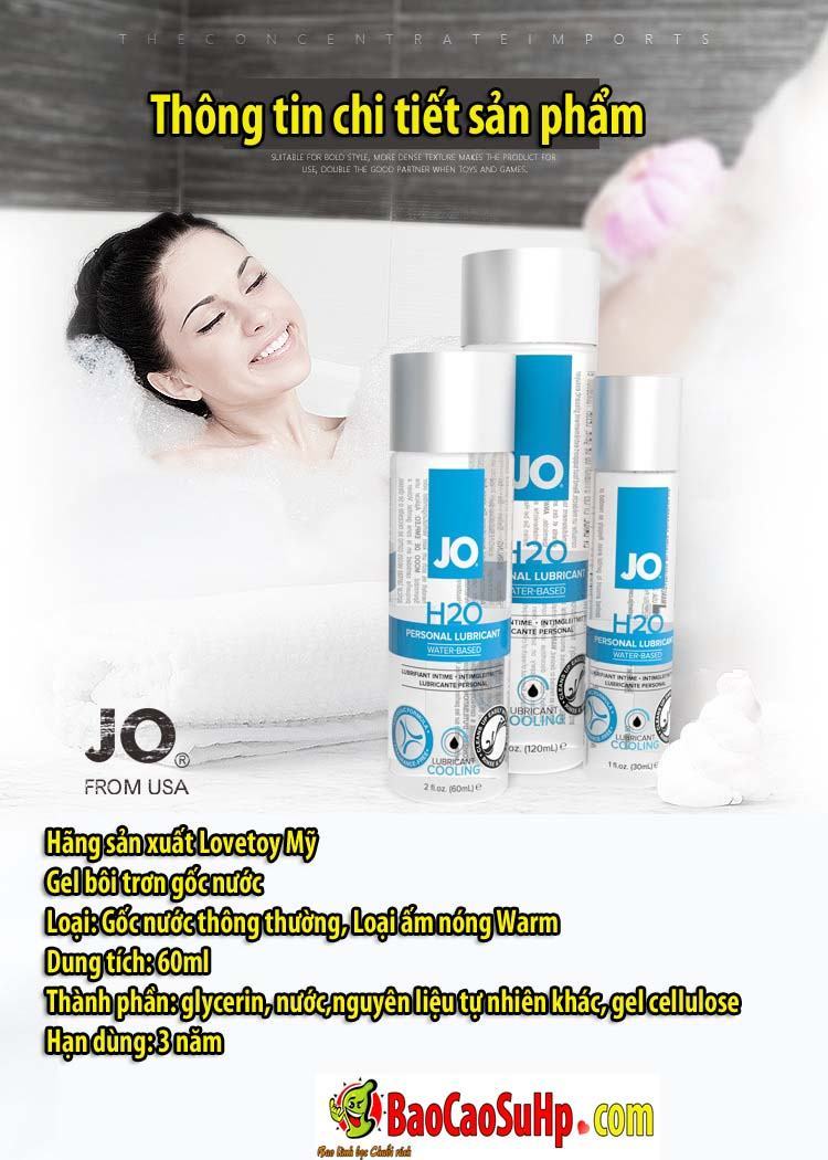 Gel bôi trơn Lovetoy System JO H20 60ml Mỹ mượt mịn, an toàn