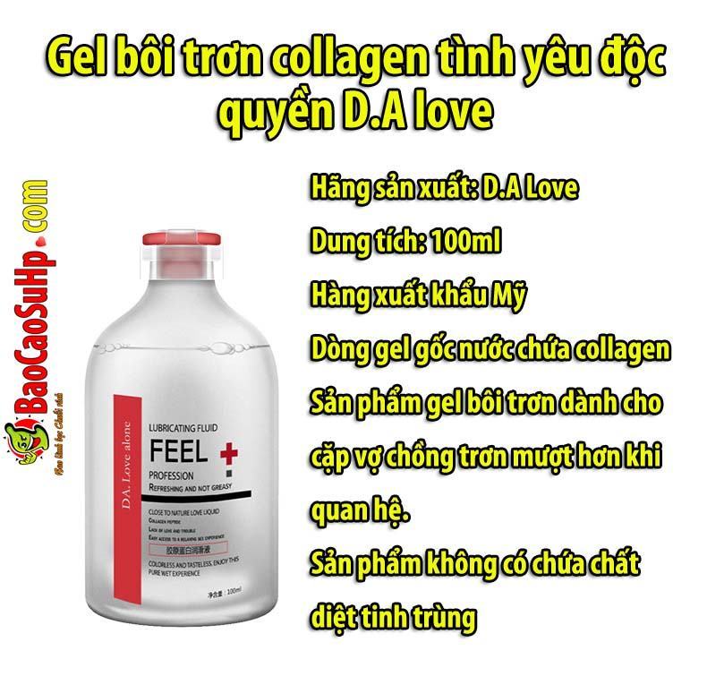 Gel bôi trơn collagen D.A Love nâng trải nghiệm tình yêu chuẩn