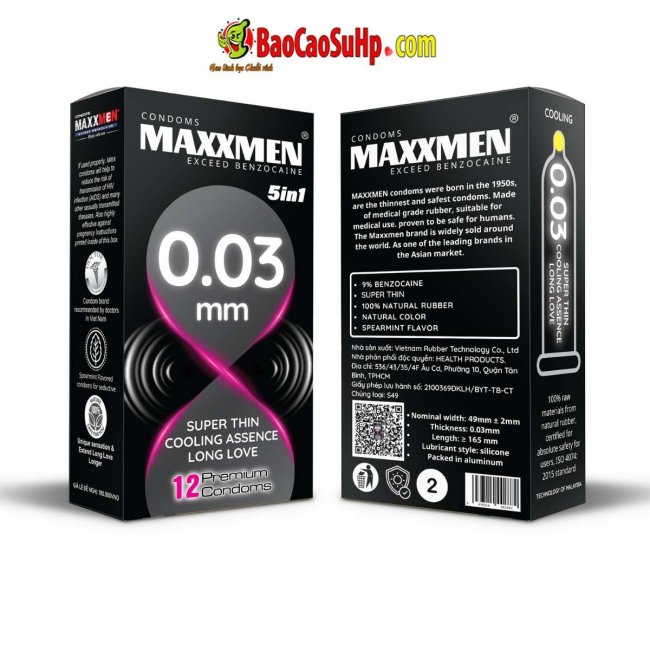 bao cao su maxman 0 3 1 - Bao cao su maxman siêu mỏng 0.03mm 5in1 bạc hà.