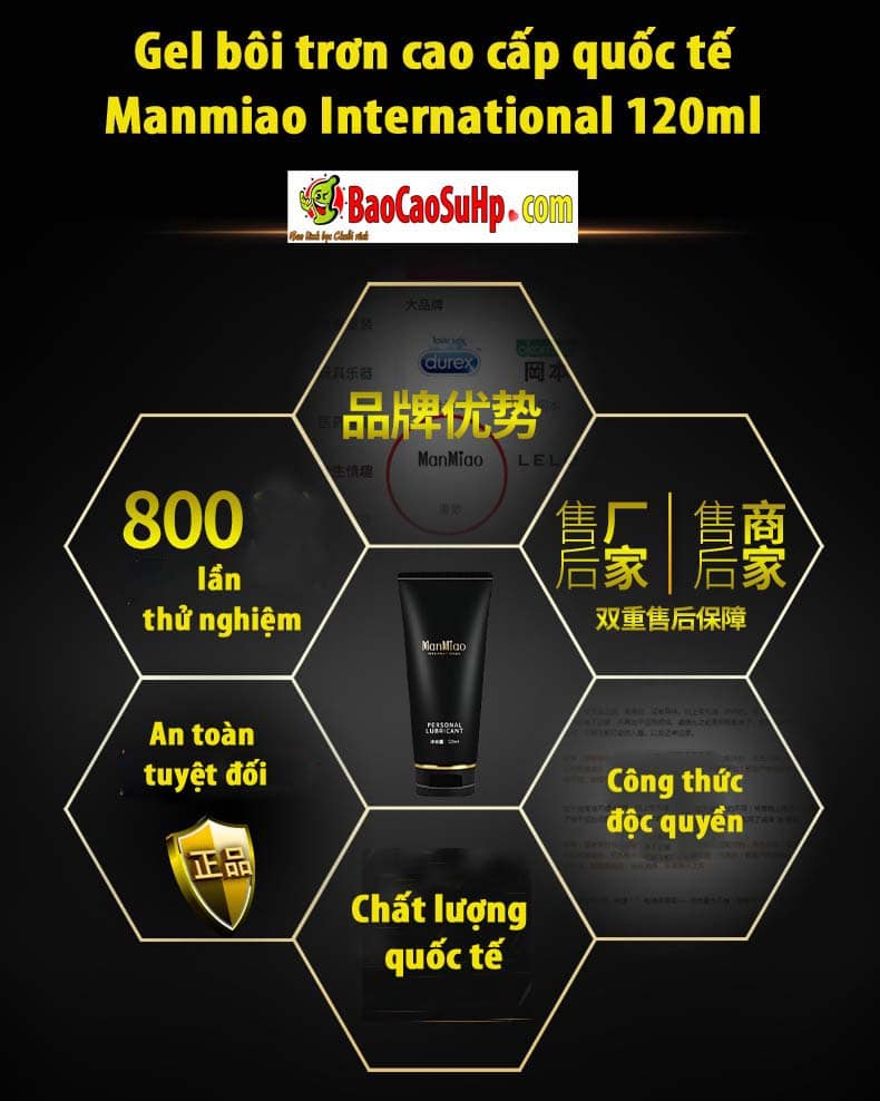 Gel bôi trơn Manmiao 120ml cao cấp mượt mà an toàn quyến rũ