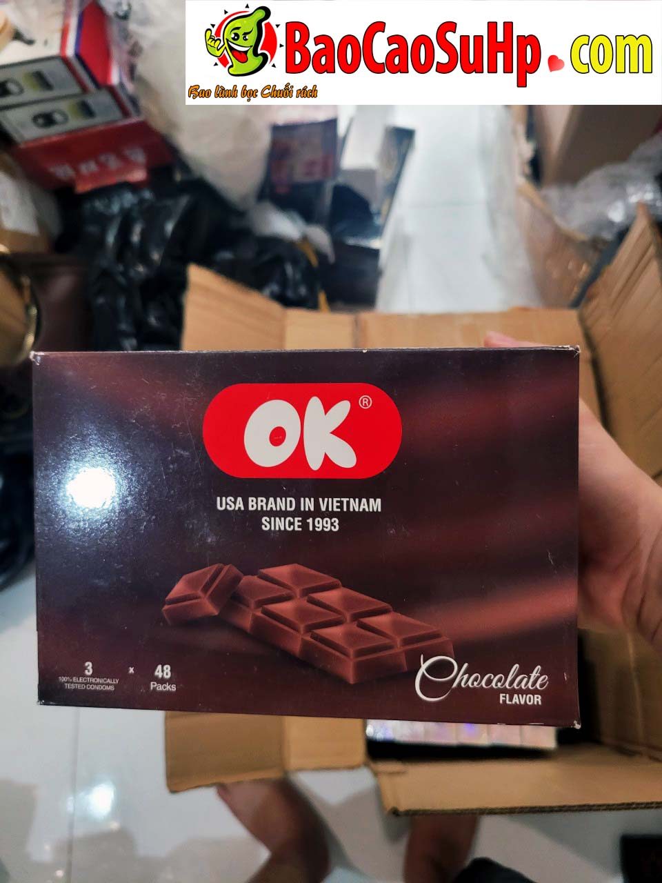 Bao cao su OK vị socola ngọt ngào dành cho gia đình 144c