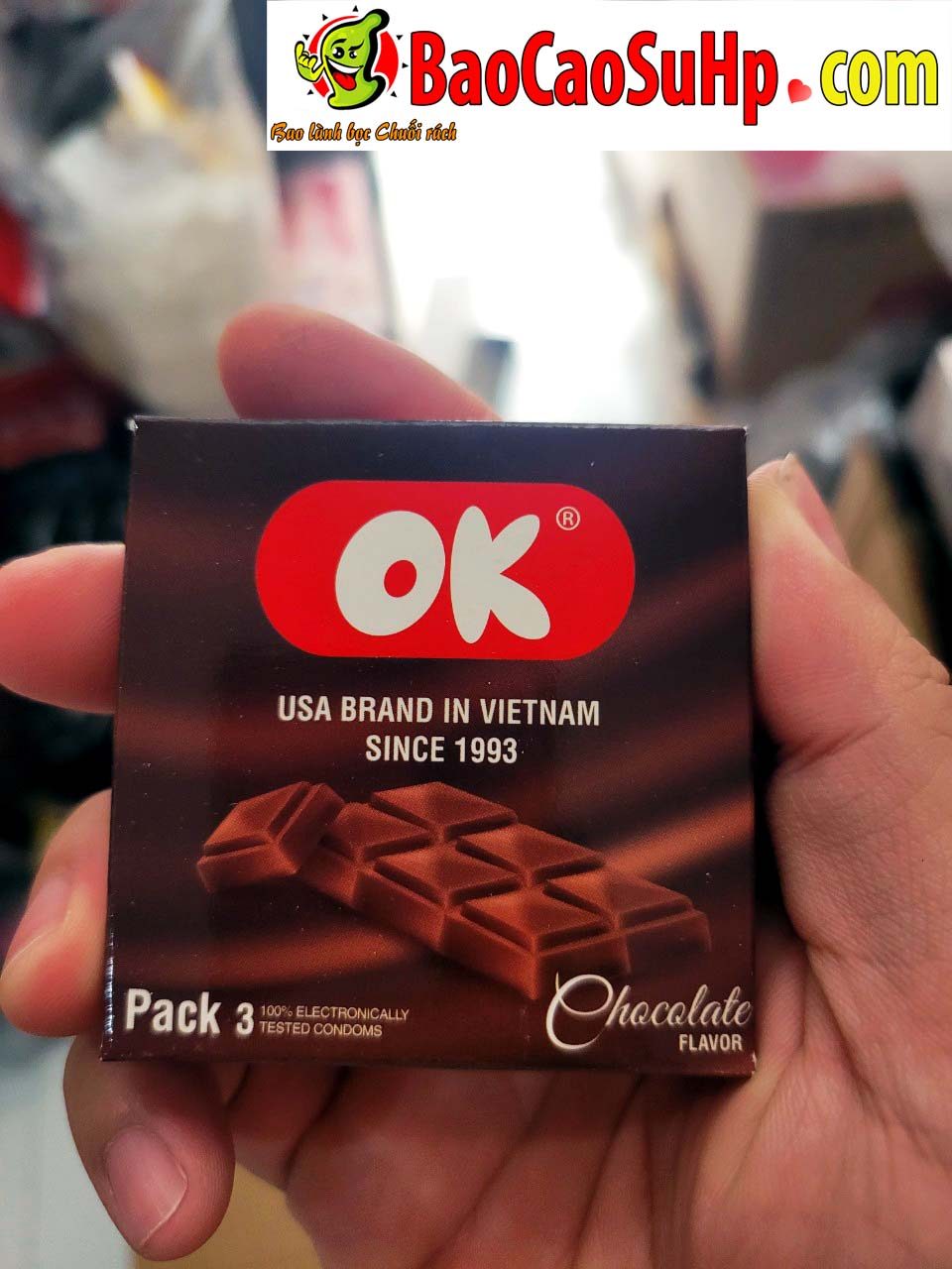 Bao cao su OK vị socola ngọt ngào dành cho gia đình 144c