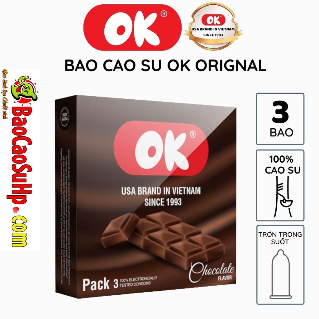 Bao cao su OK vị socola ngọt ngào dành cho gia đình 144c