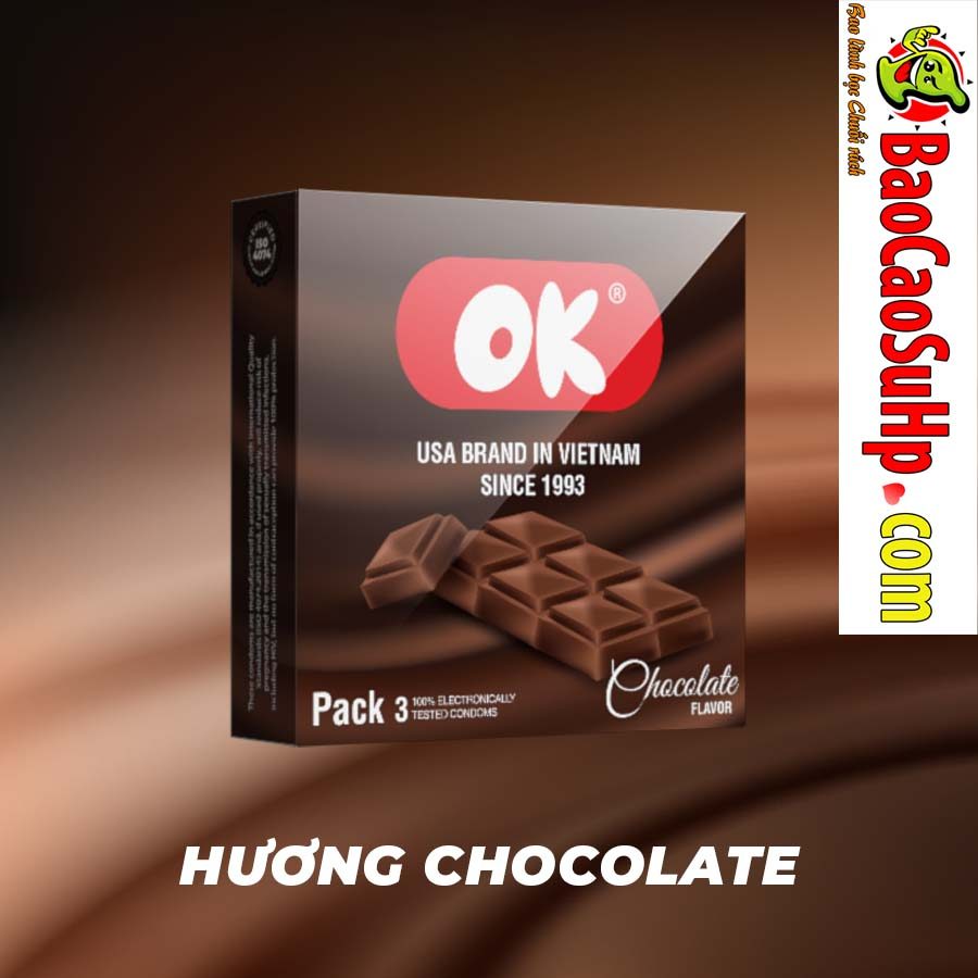 Bao cao su OK vị socola ngọt ngào dành cho gia đình 144c