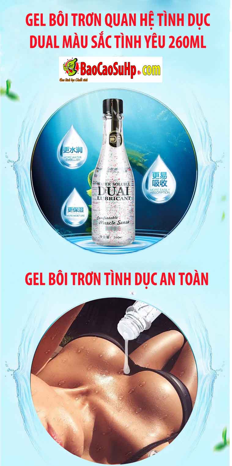 Gel bôi trơn Dual 260ml tăng khoái cảm an toàn cho cuộc yêu