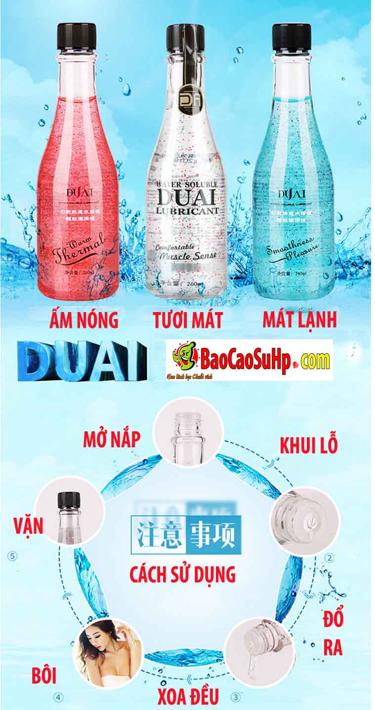 Gel bôi trơn Dual 260ml mượt mà an toàn kích thích cảm xúc