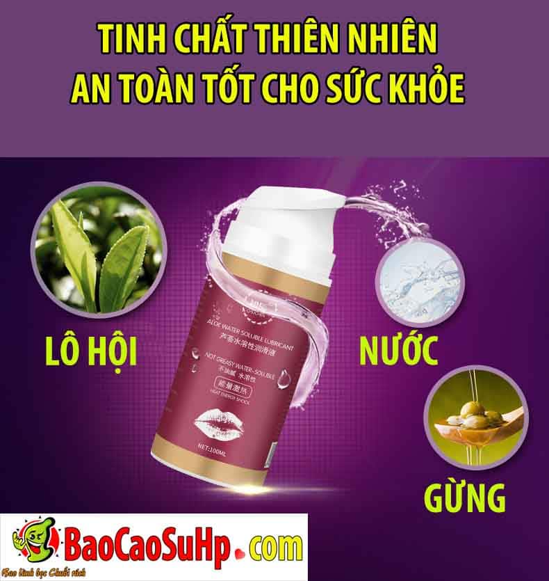 Gel Bôi Trơn Aloe Vera 100ml Nóng Ấm Kích Thích Cuồng Nhiệt