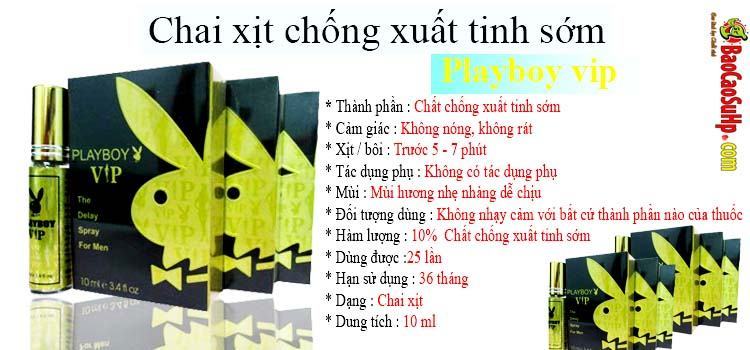 Chai xịt chống xuất tinh sớm Playboy VIP Gold mới 2020 hiệu quả tốt