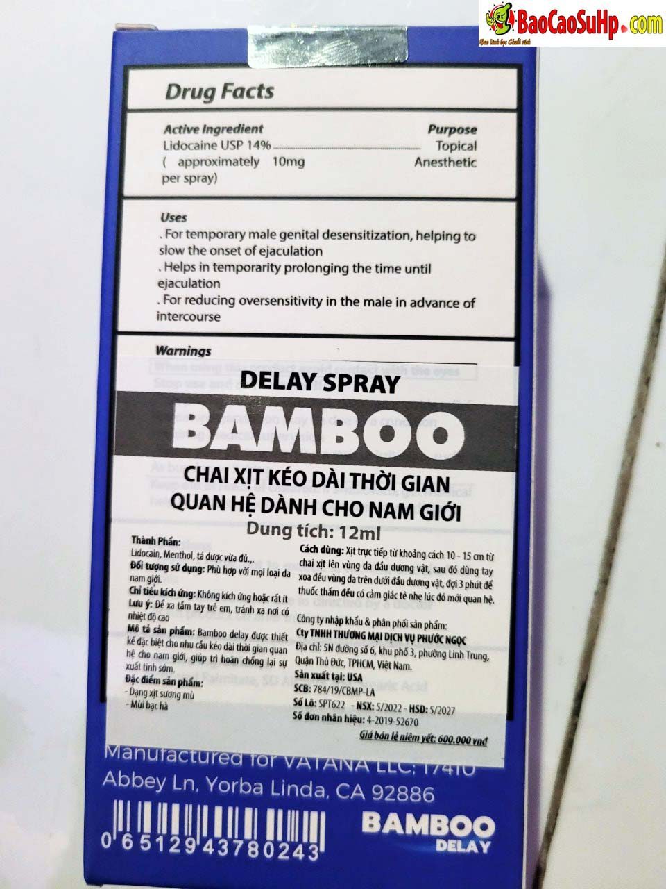 Bamboo Delay Spray Safe Male Premature Ejaculation 14%