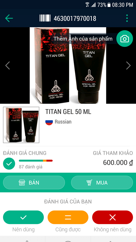 Gel Titan Nga chính hãng mua ngay giá tốt Hải Phòng