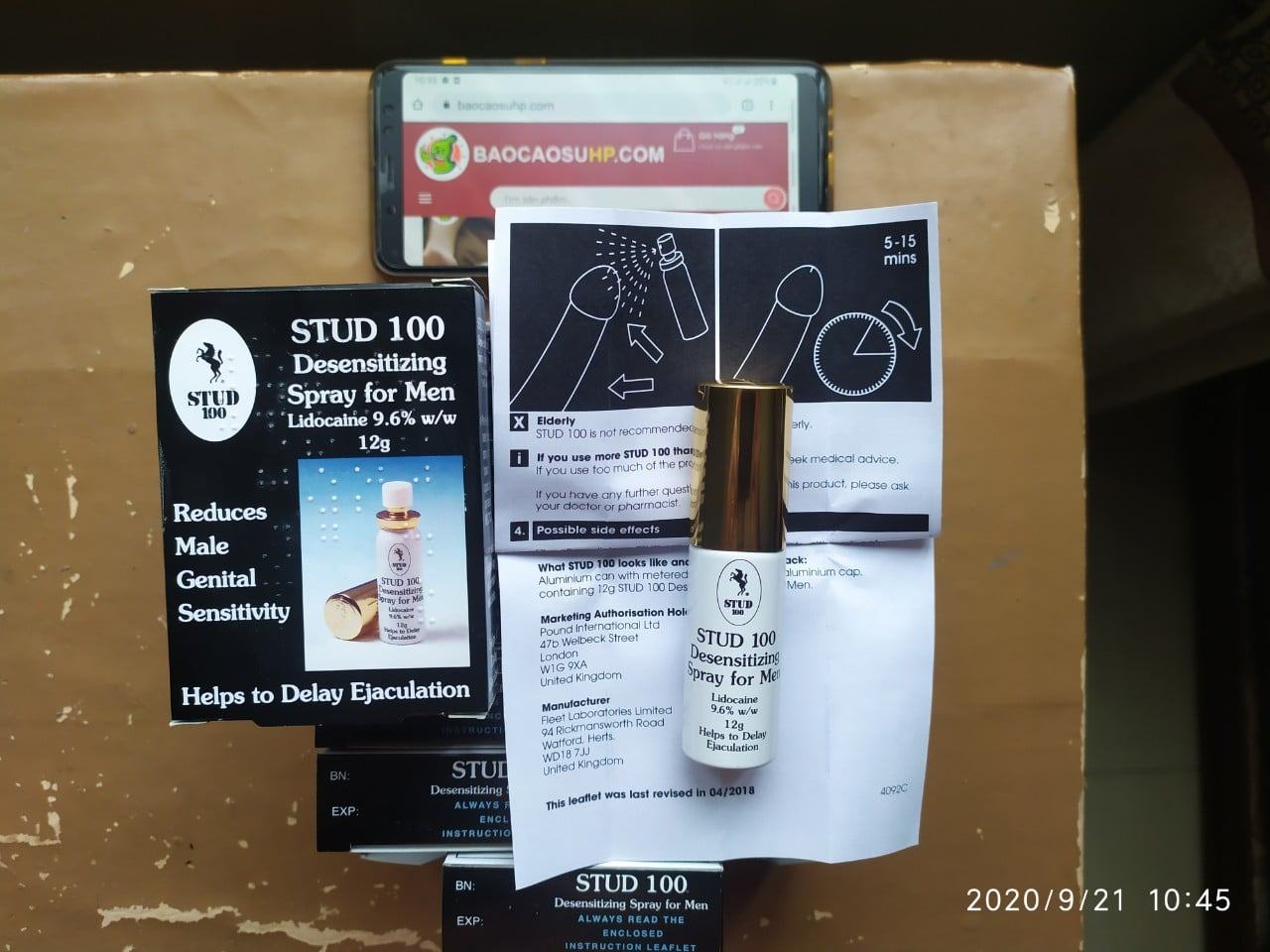 Stud 100 UK Version Delay Spray Gold Cap 30ml