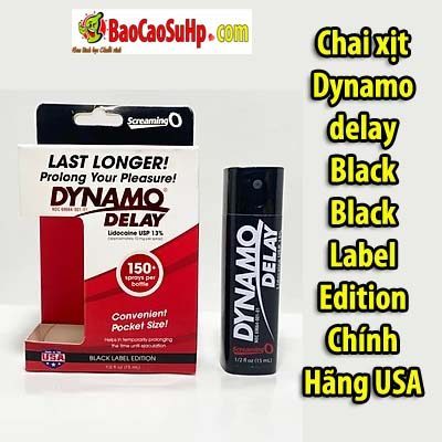 Chai xịt Dynamo Delay Black Label USA Chính Hãng tăng khoái cảm