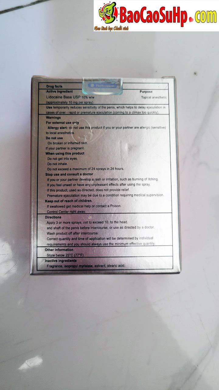 Playboy Red Vid Delay Spray Vitamin E Long Lasting Formula