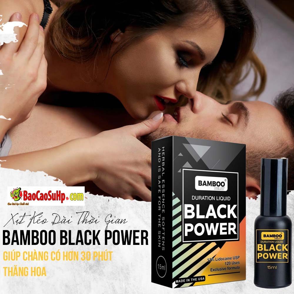 Chai xịt kéo dài Bamboo Black Edition 15ml USA chống xuất tinh 