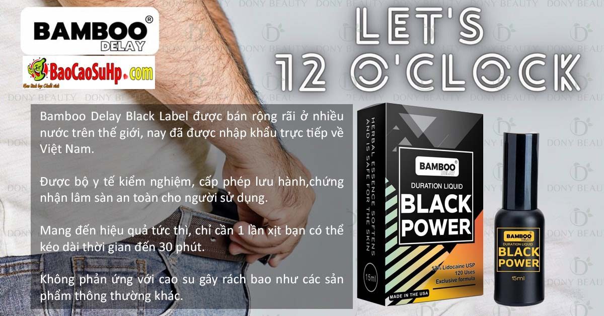  Đánh giá Chai xịt kéo dài thời gian USA Bamboo Black Edition 15ml 13% có tốt không?