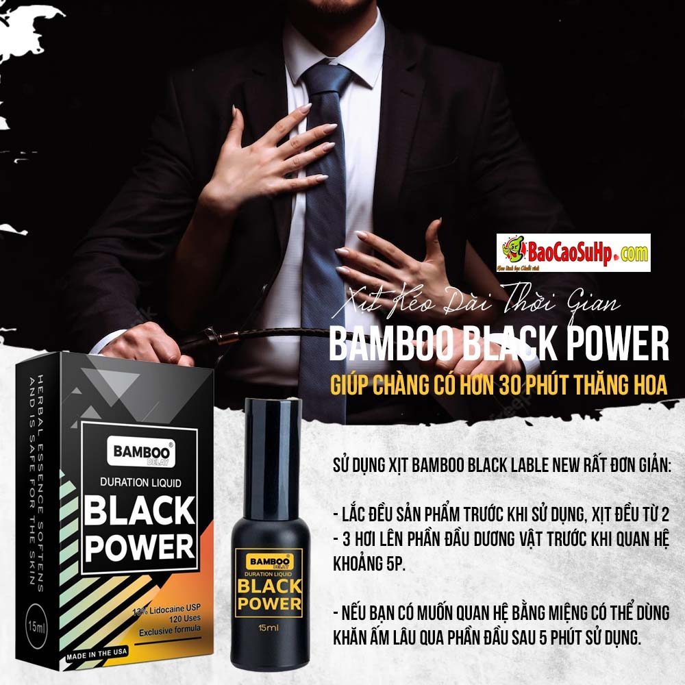  Đánh giá Chai xịt kéo dài thời gian USA Bamboo Black Edition 15ml 13% có tốt không?