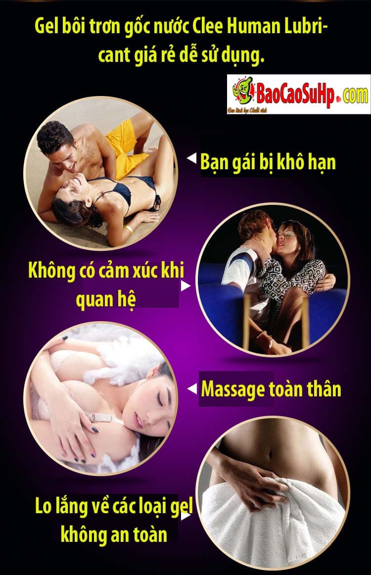 Gel bôi trơn gốc nước Clee Human Lubricant giá tốt dễ thoa