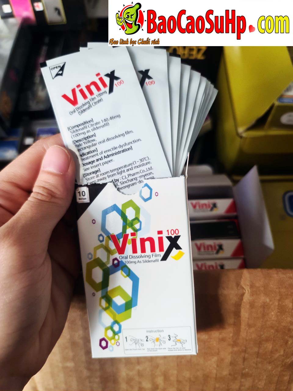 Tem ngậm Vinix 100mg tăng cường sinh lực hiệu quả an toàn