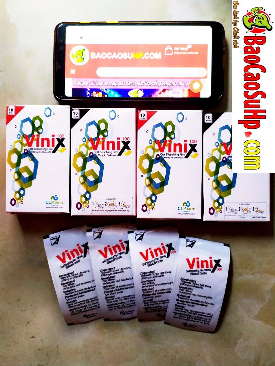 Tem ngậm Vinix 100mg tăng cường sinh lực hiệu quả an toàn