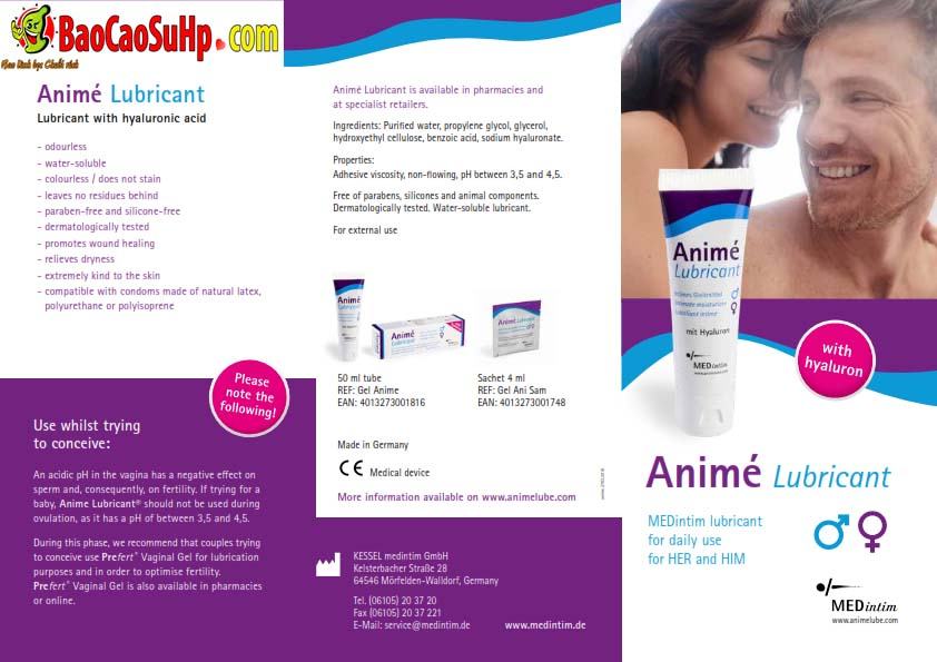 Gel bôi trơn Đức Animé cao cấp 50ml tăng khoái cảm an toàn