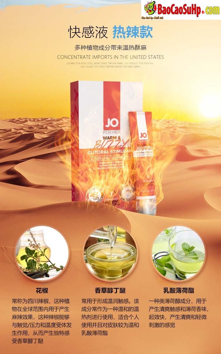 Gel bôi trơn JO® WARM BUZZY nóng mát tăng khoái cảm nữ giới