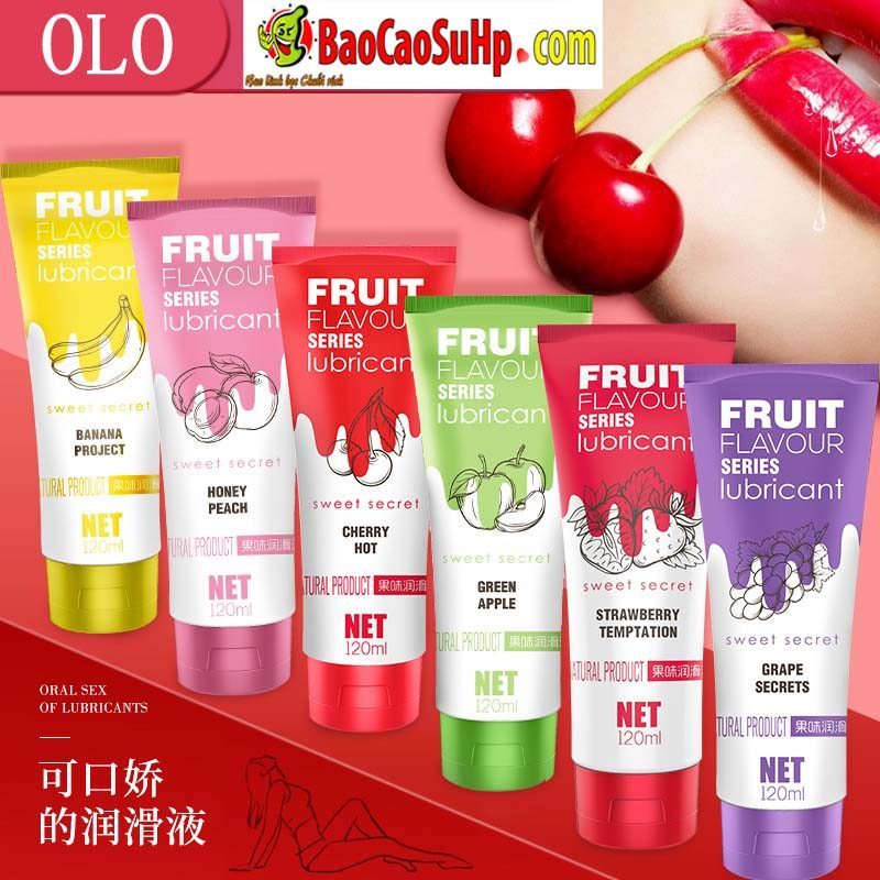 Gel bôi trơn OLO gốc nước vị trái cây 120ml mềm mượt dễ chịu