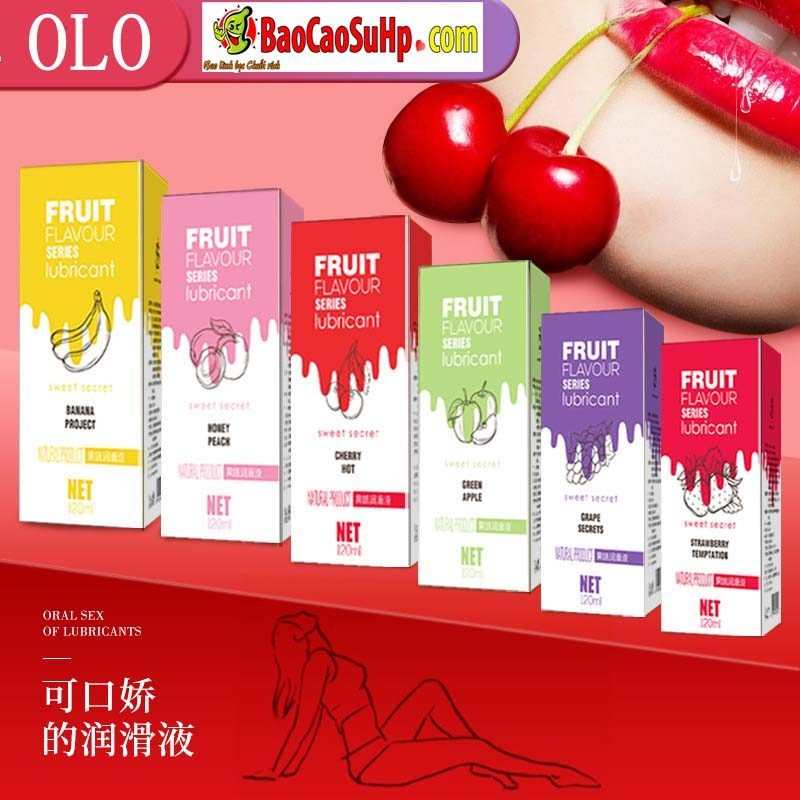 Gel bôi trơn OLO gốc nước vị trái cây 120ml mềm mượt dễ chịu