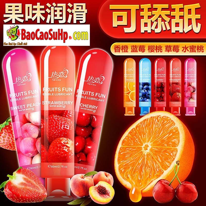 Gel bôi trơn Mizzzee Fruits Hương dâu Dịu nhẹ An toàn 80ml