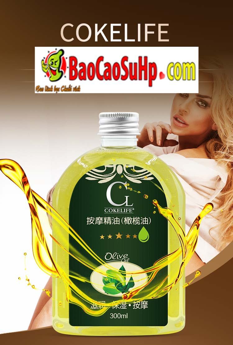 Dầu massage Cokelife olive 300ml dưỡng ẩm mềm mượt mùi thơm