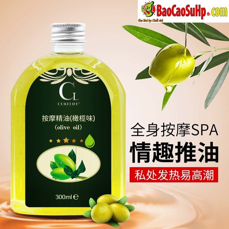 Dầu massage Cokelife olive dưỡng ẩm bôi trơn tình dục 300ml chuẩn 