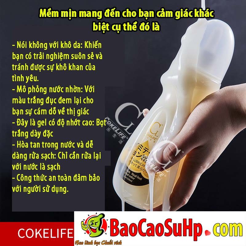 Gel bôi trơn COKELIFE ONE trắng đục gốc nước cho cảm giác mượt