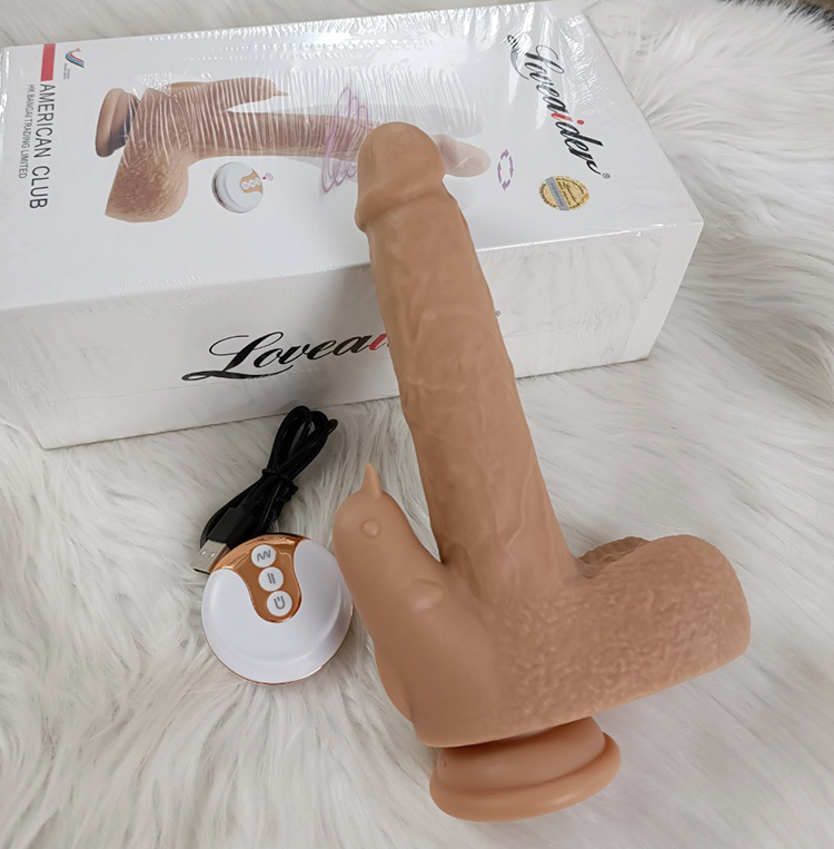 Dương Vật Giả Dán Tường Silicon Mềm Rung Đa Cực Kích Thích