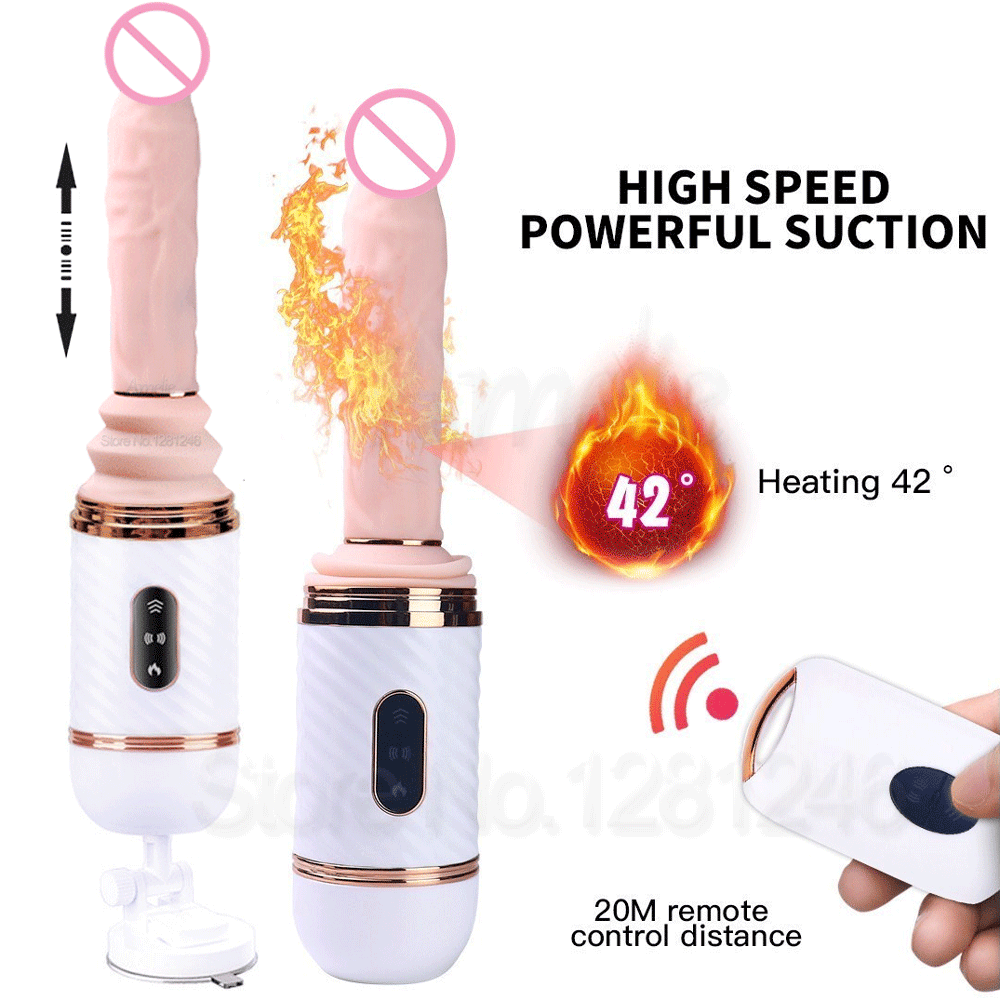 5in1 Silicone ABS Heating Vibrating Wall Mounted Remote Dildo Toy
