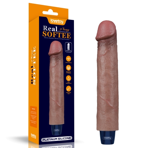 Dương Vật Giả Mềm Mịn Như Thật - Có Rung Siêu Mạnh - Sạc Pin - Lovetoy REAL SOFTEE