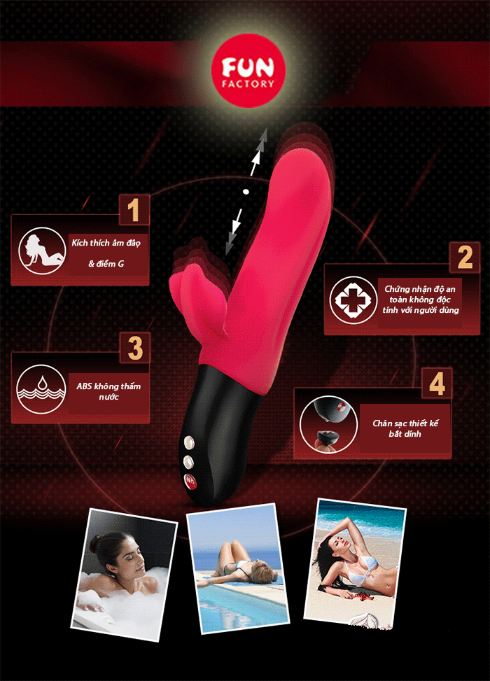 Dương vật giả rung giựt thụt siêu mạnh Fun Fusion chính hãng Đức
