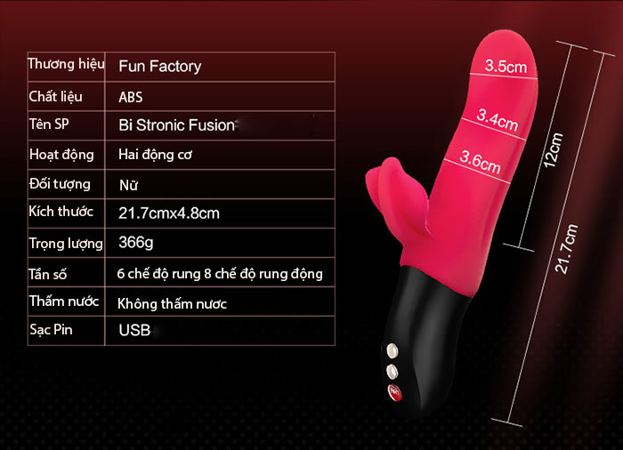 Dương vật giả rung giựt thụt siêu mạnh Fun Fusion chính hãng Đức